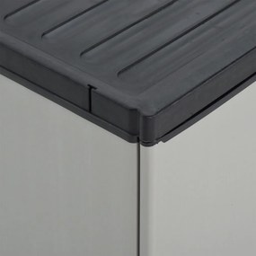 Armário de resíduos para jardim 68x40x85 cm PP cinzento e preto