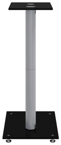 Suportes colunas 2 pcs vidro temperado 2 pilares preto/prateado