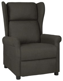 vidaXL Poltrona reclinável tecido cinzento-acastanhado