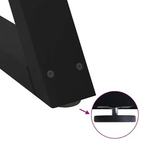 Pés para mesa de centro 2 peças, preto, 70x(30-31,3) cm, aço