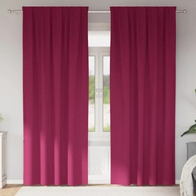 vidaXL Cortinas 2 pcs Vinho Vermelho 225 x 140 cm Poliéster
