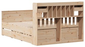 Cama com estante sem colchão 160x200 cm pinho maciço
