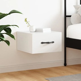 vidaXL Mesas de cabeceira parede 35x35x20 cm branco brilhante