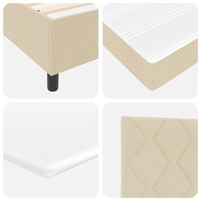 Cama Box Spring com Colchão Bege 80x200 cm Tecido