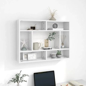 803008 vidaXL Estante de parede 75x16x55 cm contraplacado branco brilhante