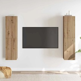 Conjunto de móvel de TV 4 pcs carvalho artisiano