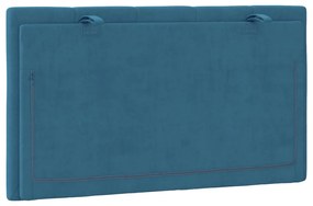 Almofadão de cabeceira 80 cm veludo azul
