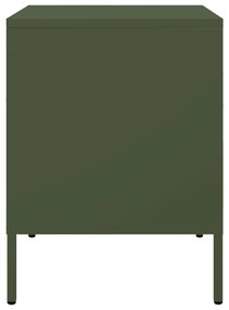 Mesas de cabeceira 2 pcs 36x39x50,5 cm aço verde azeitona