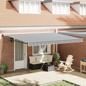 vidaXL Toldo retrátil 4,5x3 m tecido e alumínio antracite e branco
