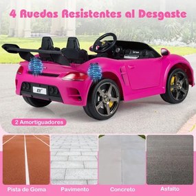 Carro Elétrico para crianças Bateria de 24V, 4x4  com Controlo Remoto para Pais Luzes LED Buzina Música e Ligação Rosa