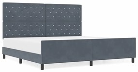 Cama vidaXL Cinza Escuro 200x200 cm Veludo