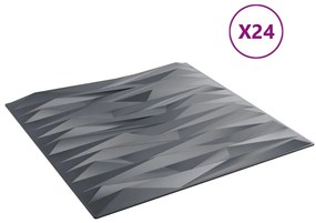 Painéis de parede 24 pcs 50x50 cm 6m² XPS pedra cinzento