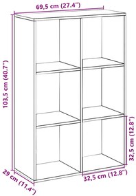 Estante divisória 69,5x29x103,5 cm deriv. madeira madeira velha