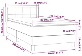 Cama com molas/colchão 80x200 cm veludo rosa