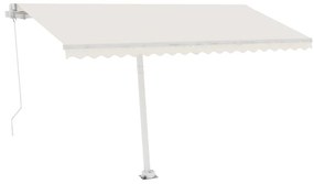 Toldo retrátil manual com LED 450x350 cm cor creme