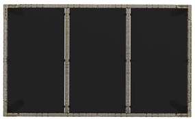 7 pcs conjunto de jantar p/ jardim c/ almofadões vime PE cinza