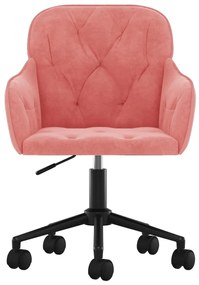 Cadeiras de jantar giratórias 2 pcs veludo rosa