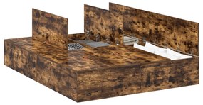Cama com Arrumação Carvalho Fumado 140x200 cm