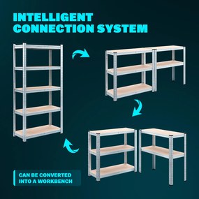 Estante para cargas pesadas até 875 kg 180 x 90 x 60 cm Prateado