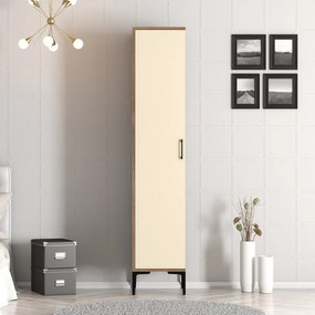 Guarda-roupa Kumsal S – Nogueira e Creme – 40 cm x 47,5 cm x 201,4 cm