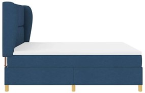Cama Box com Colchão vidaXL Azul 180x200 cm Têxtil