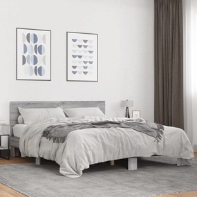 vidaXL Estrutura de cama 160x200 cm derivados de madeira/metal