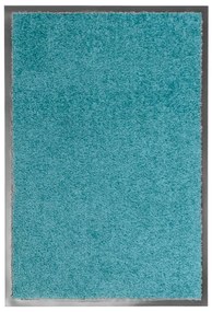 Tapete de porta lavável 40x60 cm azul ciano
