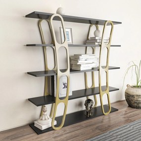 Estante Adar – Preto e Dourado – 120 cm x 120 cm x 25 cm