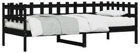 Sofá-cama 80x200 cm madeira de pinho maciça preto