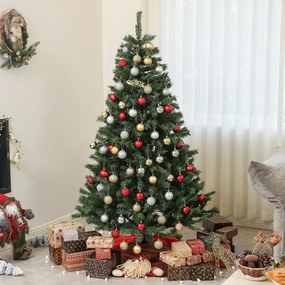 Árvore de Natal artificial de 180 cm com 1 000 ramos, abertura automática, base em aço, verde