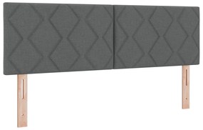 Cama Box Spring com Colchão Cinza Escuro 160x200 cm em Tecido