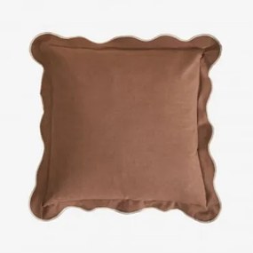 Almofada Quadrada 45x45 Cm Em Algodão Kovey Beige Tapioca - Castanho Camel - Sklum
