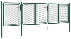 vidaXL Portão de jardim 75x395 cm aço verde