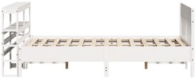 Cama sem colchão 120x200 cm madeira de pinho maciça branco