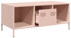 Mesa de centro 101,5x50x43,5 cm aço laminado a frio rosa
