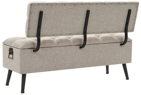 Banco de arrumação com encosto 110 cm tecido cor creme