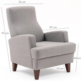 Cadeirão Kana – Cinzento Claro – 76 cm x 91 cm x 87 cm