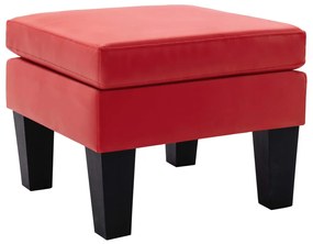vidaXL Apoio de pés couro artificial vermelho
