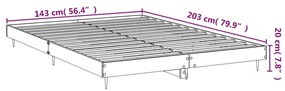 Estrutura de cama 140x200 cm derivados de madeira preto