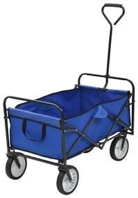 Carrinho de mão dobrável em aço azul