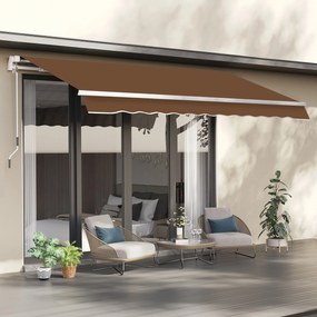 Toldo Manual Retrátil com Manivela 295x245cm Toldo Enrolável Alumínio