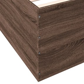 Estrutura de cama 90x200 cm derivados madeira carvalho castanho