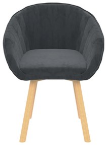 Cadeira de jantar veludo cinzento-escuro