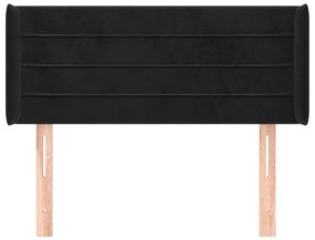 Cabeceira de cama c/ abas veludo 83x16x78/88 cm preto