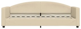 Sofá-cama 80x200 cm tecido cor creme