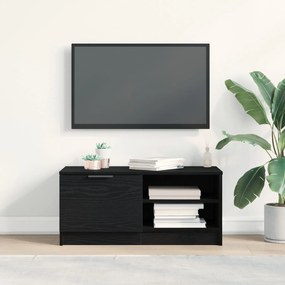 Aparador de TV vidaXL Preto Carvalho 80x35x36,5 cm Madeira Engenharia