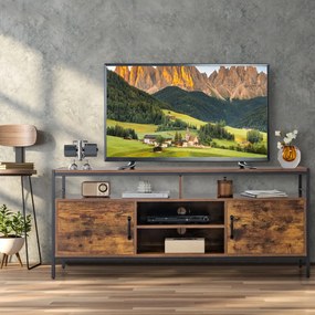 Móvel para TV com Aberta e Armário de Arrumação 147 x 40 x 62 cm Castanho Rústico