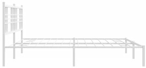 Estrutura de cama com cabeceira 200x200 cm metal branco