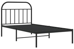 Estrutura de cama com cabeceira 107x203 cm metal preto