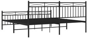 Estrutura de cama sem colchão com pés 180x200 cm preto